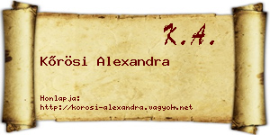 Kőrösi Alexandra névjegykártya