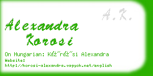 alexandra korosi business card